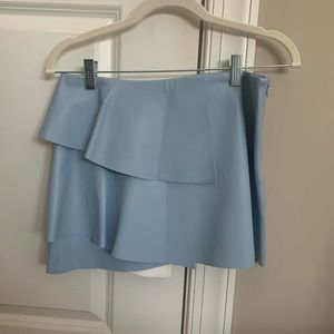 Zara ruffle leather skirt